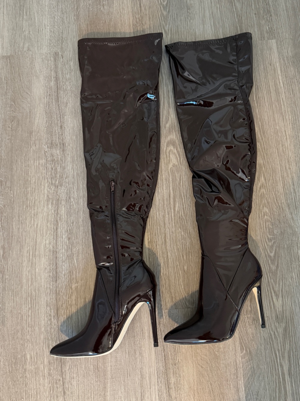 Pointed Toe Thigh-High Stiletto Boots